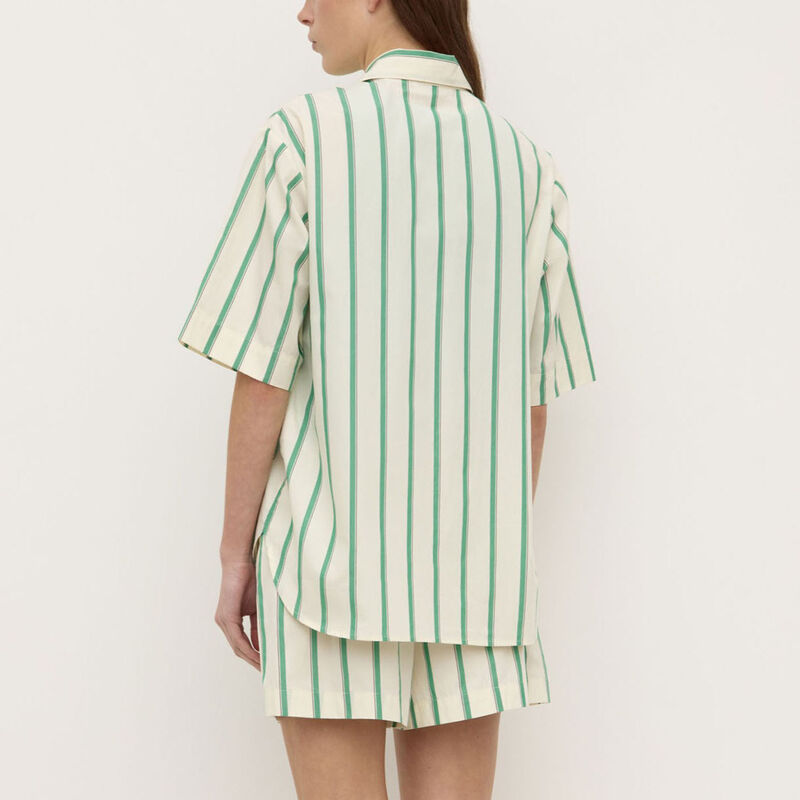 Assembly Label Agnes Stripe Short Sleeve Shirt Butter Bright Green image number 1